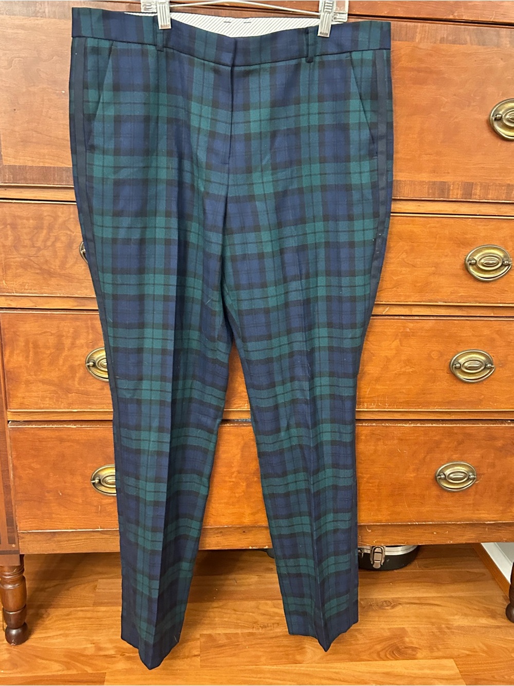 Brooks Brothers Red Fleece Navy and Green Plaid Wool Trousers